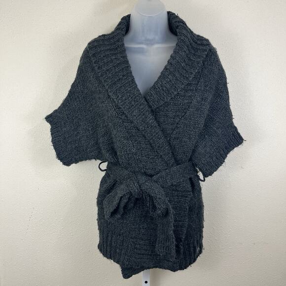 Y2K Abercrombie & Fitch Short Sleeve Wrap Sweater Womens S Small Wool Blend VTG - Picture 1 of 5